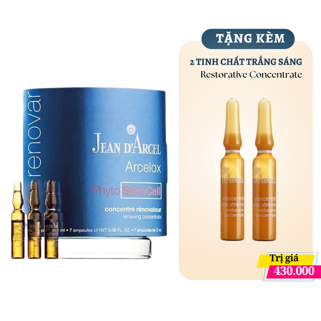 (KHUYẾN MẠI SỐC) Tế Bào Gốc Trẻ Hóa, Sáng Da Jean D'Arcel Renewing Concentrate