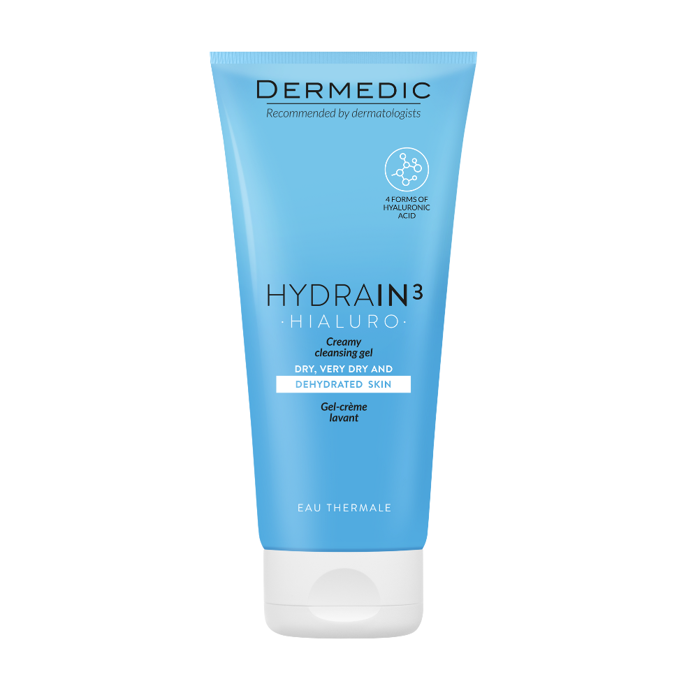 (GIẢM GIÁ 20%) Sữa Rửa Mặt Cấp Ẩm Và Làm Mịn Da Dermedic Hydrain3 Hialuro Creamy Cleansing Gel