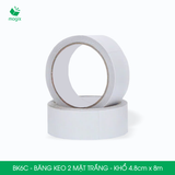  BK6C - Băng keo 2 mặt trắng - Khổ 4,8cm x 8m 