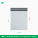  MT1TX2 - 17x30 cm - Túi nilon đóng hàng - 2 lớp - Trắng xám 