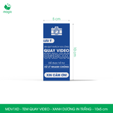  MDV1XD - Tem dán quay video - Xanh dương in trắng - 10x5 cm 
