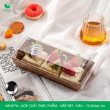  MFHP7N - Hộp giấy kraft thực phẩm - Nắp PET - Nâu - 19.5x9x6 cm 