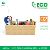  MKCNxN - Khay giấy có chia ngăn - Nâu - Nhiều size 