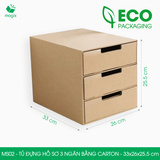  MS02 - Tủ đựng hồ sơ 3 ngăn bằng carton - 33x26x25.5 cm 