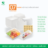  MFHPxT - Hộp giấy kraft thực phẩm - Nắp PET - Trắng - Nhiều Size 