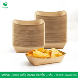  MFP2N - Khay giấy kraft dáng thuyền đựng thực phẩm - 16.5x11.5x4.5 cm 