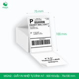  MGN2 - Giấy in nhiệt tự dính A7 - 500 tờ/ xấp - 75x100 mm 