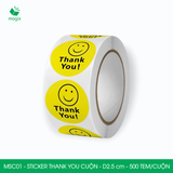  MSC01 - Cuộn Sticker Thank You tròn - Một thiết kế - 2.5cm - [500 tem/cuộn] 