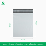  MT4TX2 - 28x42 cm - Túi nilon đóng hàng - 2 lớp - Trắng xám 