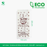  MFT1T3NN - Túi bánh mì trắng in nâu đỏ - "Đầu bếp" - 24x9.5x4.5 cm 