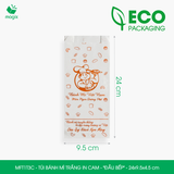  MFT1T3C - Túi bánh mì trắng in cam - "Đầu bếp" - 24x9.5x4.5 cm 