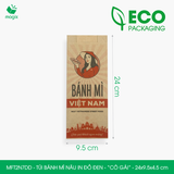  MFT2N7DD - Túi bánh mì nâu in đỏ đen - "Cô gái" - 24x9,5x4,5 cm 