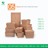  MFHGx - Hộp giấy kraft thực phẩm - Nắp gài - Nâu - Nhiều Size 