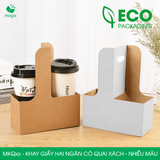  MKQ - KHAY GIẤY HAI NGĂN CÓ QUAI XÁCH NHIỀU MÀU 