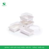  Hộp giấy kraft thực phẩm - Nắp PET - Trắng - Nhiều Size 