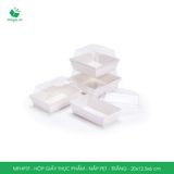  MFHP3T - Hộp giấy kraft thực phẩm - Nắp PET - Trắng - 20x12.5x6 cm 