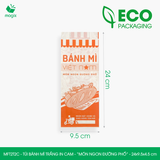  MFT2T2C - Túi bánh mì trắng in cam - "Món ngon đường phố" - 24x9,5x4,5 cm 
