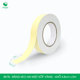  BK7x - Băng keo 2 mặt xốp vàng - Độ dài 5m - Nhiều size 