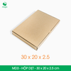  MD3 - 30x20x2.5 cm - Thùng hộp carton - Hộp dẹt trơn đóng hàng 