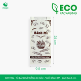  MFT1T5N - Túi bánh mì trắng in nâu - "Giỏ bánh mì" - 24x9.5x4.5 cm 