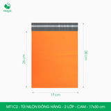  MT1C2 - 17x30 cm - Túi nilon đóng hàng - 2 lớp - Cam 