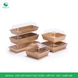  Hộp giấy kraft thực phẩm - Nắp PET - Nâu - Nhiều Size 