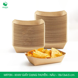  MFP3N - Khay giấy kraft dáng thuyền đựng thực phẩm - 18x13x4.5 cm 