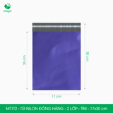  MT1T2 - 17x30 cm - Túi nilon đóng hàng - 2 lớp - Tím 