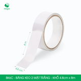  BK6x - Băng keo 2 mặt trắng - Độ dài 8m - Nhiều size 