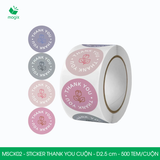  MSCK02 - Cuộn Sticker Thank You tròn - Nhiều thiết kế - 2.5cm - [500 tem/cuộn] 