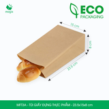  MFT3A - Túi giấy đựng thực phẩm màu nâu - 23.5 x 15 x 8 cm 