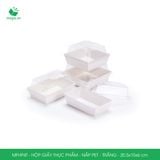  MFHP4T - Hộp giấy kraft thực phẩm - Nắp PET - Trắng - 20.5x15x6 cm 