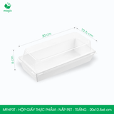  MFHP3T - Hộp giấy kraft thực phẩm - Nắp PET - Trắng - 20x12.5x6 cm 