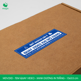  MDV2XD - Tem dán quay video - Xanh dương in trắng - 13x3,5 cm 
