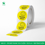  MSC01 - Cuộn Sticker Thank You tròn - Một thiết kế - 2.5cm - [500 tem/cuộn] 