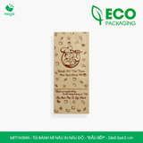  MFT1N3NN - Túi bánh mì nâu in nâu đỏ - "Đầu bếp" - 24x9.5x4.5 cm 