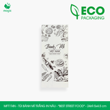  MFT1T4N - Túi bánh mì trắng in nâu - "Best street food" - 24x9.5x4.5 cm 