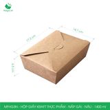  MFHG3N - Hộp giấy kraft thực phẩm - Nắp gài - Nâu - 1400 ml 