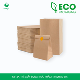  MFT4A - Túi giấy đựng thực phẩm màu nâu - 27 x 20 x 10 cm 