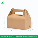  MFQ2N - Hộp giấy Kraft quai xách - Nâu - 20x10x10 cm 