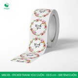  MSC05 - Cuộn Sticker Thank You tròn - Một thiết kế - 2.5cm - [500 tem/cuộn] 