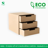  MS02 - Tủ đựng hồ sơ 3 ngăn bằng carton - 33x26x25.5 cm 