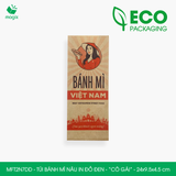  MFT2N7DD - Túi bánh mì nâu in đỏ đen - "Cô gái" - 24x9,5x4,5 cm 