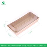  MFHP2N - Hộp giấy kraft thực phẩm - Nắp PET - Nâu - 15.5x8.5x6 cm 