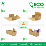  MKCN1N - Khay giấy có chia ngăn - Nâu - 30x10x10 cm 