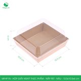  MFHP1N - Hộp giấy kraft thực phẩm - Nắp PET - Nâu - 10.5x10.5x6 cm 