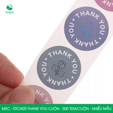  MSCxx - Cuộn Sticker Thank You tròn - 2.5cm - [500 tem/cuộn] - Nhiều mẫu 