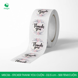  MSC06 - Cuộn Sticker Thank You tròn - Một thiết kế - 2.5cm - [500 tem/cuộn] 