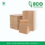  MFT3A - Túi giấy đựng thực phẩm màu nâu - 23.5 x 15 x 8 cm 