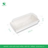  MFHP4T - Hộp giấy kraft thực phẩm - Nắp PET - Trắng - 20.5x15x6 cm 